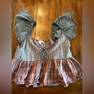 american eagle patterned baby doll tank